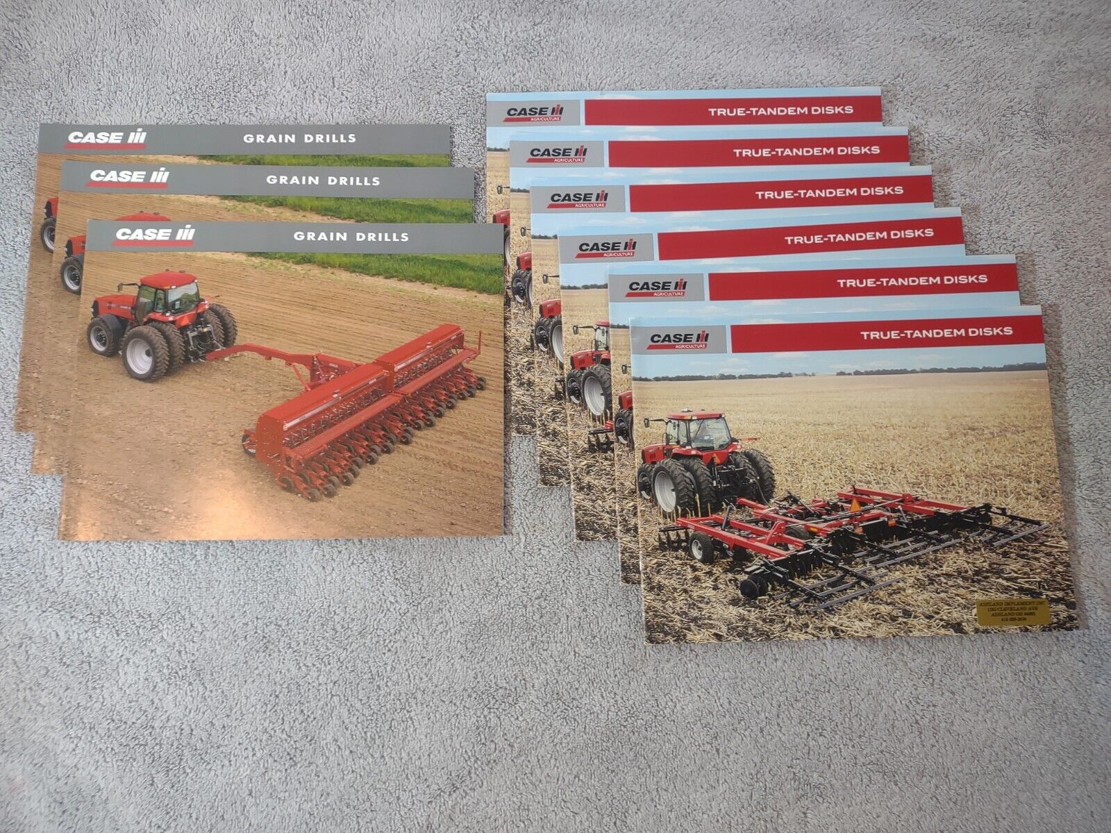 Case IH Grain Drills True-Tandem Disks Sales Brochures. Lot Of 9