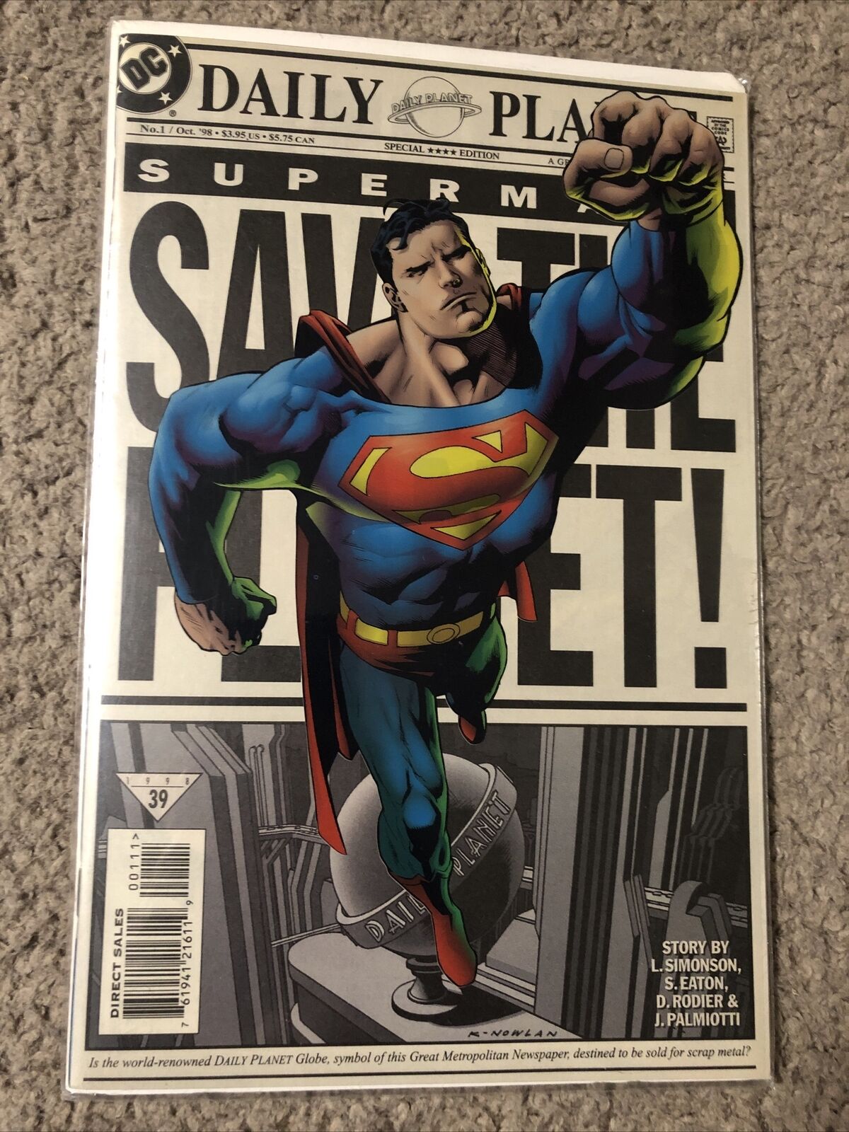 Superman Save the Planet #1 1998 Collector\'s Edition Acetate Simonson Eaton DC