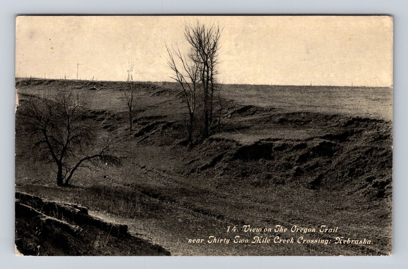 Mile Creek Crossing NE-Nebraska, Scenic View on Oregon Trail, Vintage Postcard