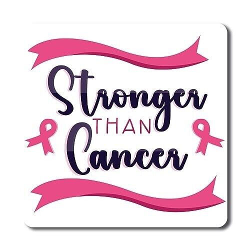 Stronger Than Cancer Breast Cancer Awareness Magnet Decal, 5x5 inches