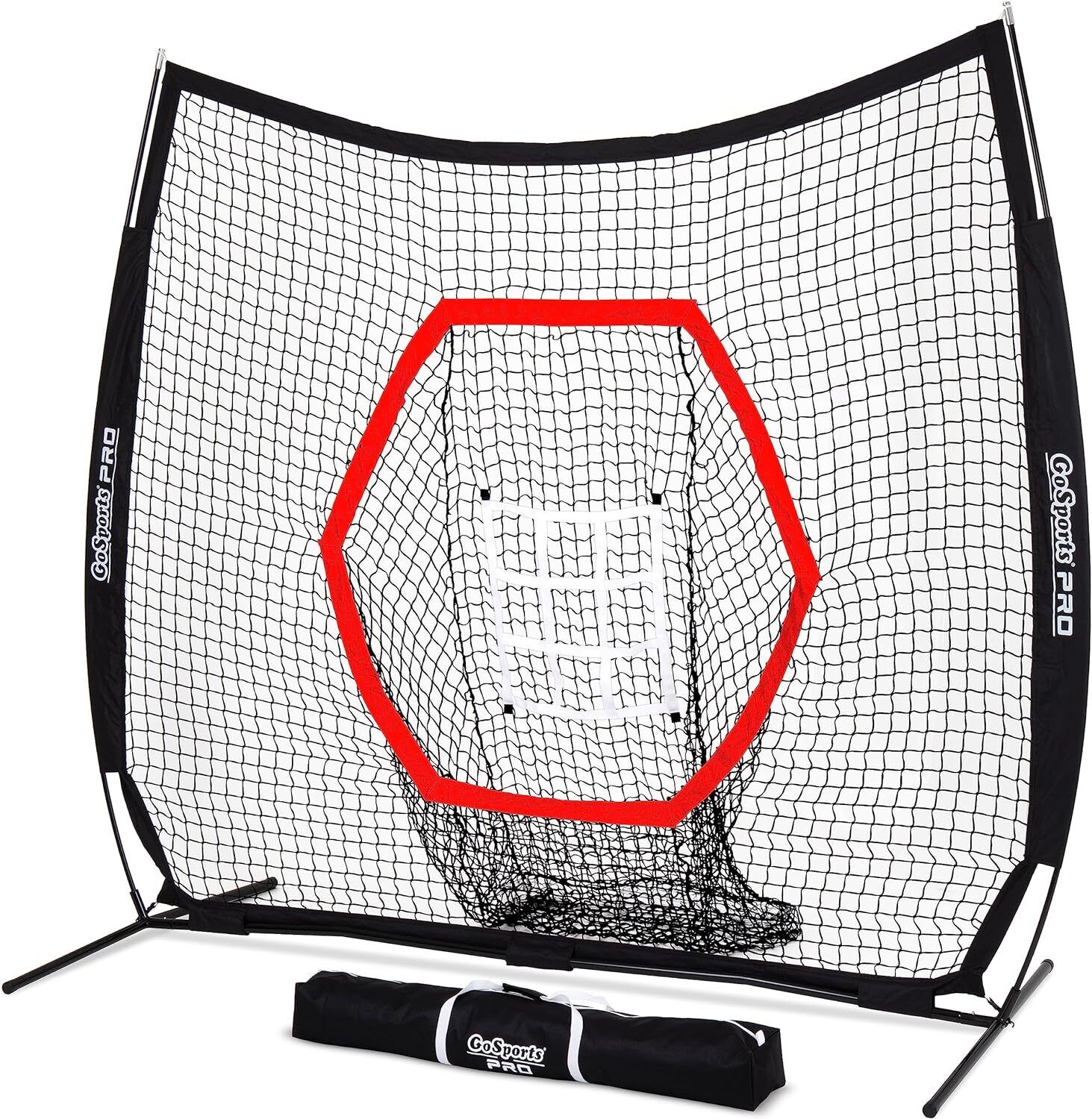 7ft x 7ft Baseball&Softball Practice Hitting&Pitching Net with Bow Type Frame