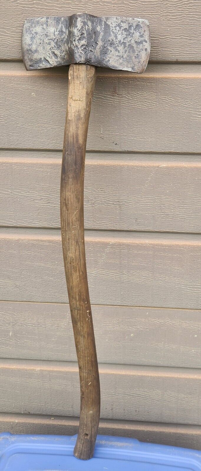 Vintage Hand Forged DOUBLE Bit Axe / Early Blacksmith Made Axe Antique Tool 