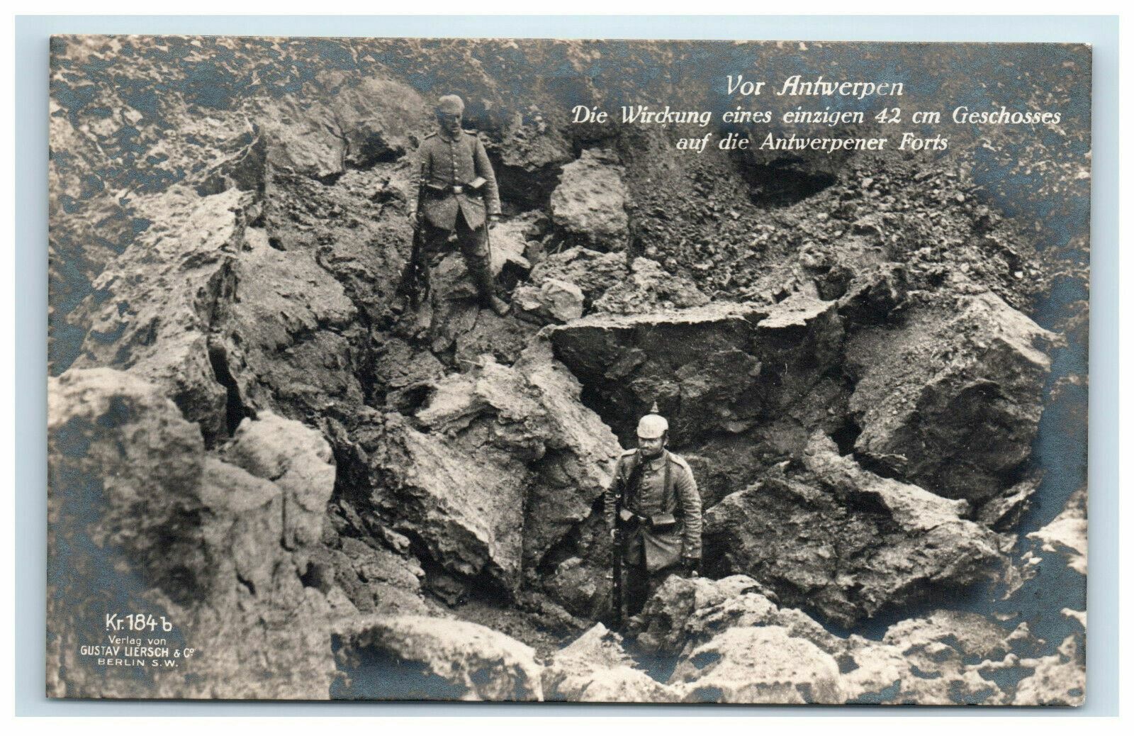 WWI German Soldiers Postcard Gustav Liersch Kr184b Photo Antwerp 