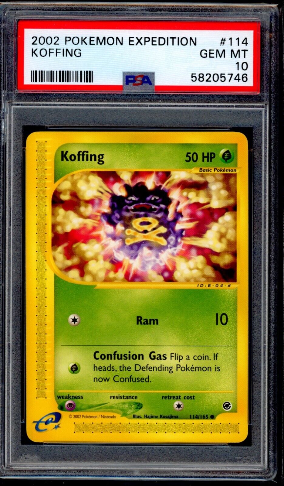 PSA 10 Koffing 2002 Pokemon Card 114/165 Expedition