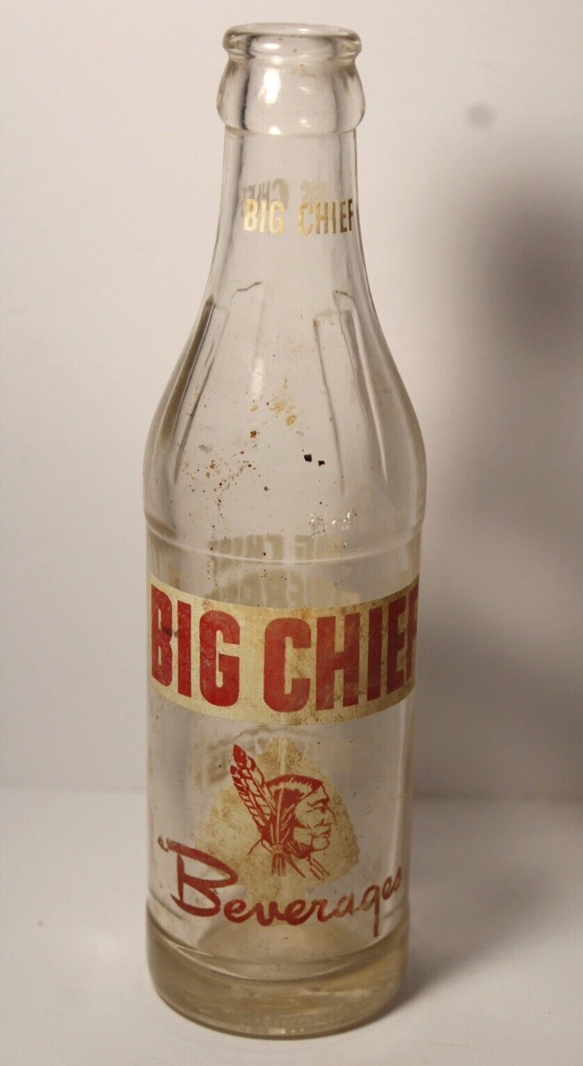 1950s 1954 VINTAGE ACL SODA BOTTLE ARROWHEAD INDIAN BIG CHIEF CLAY CENTER KANSAS