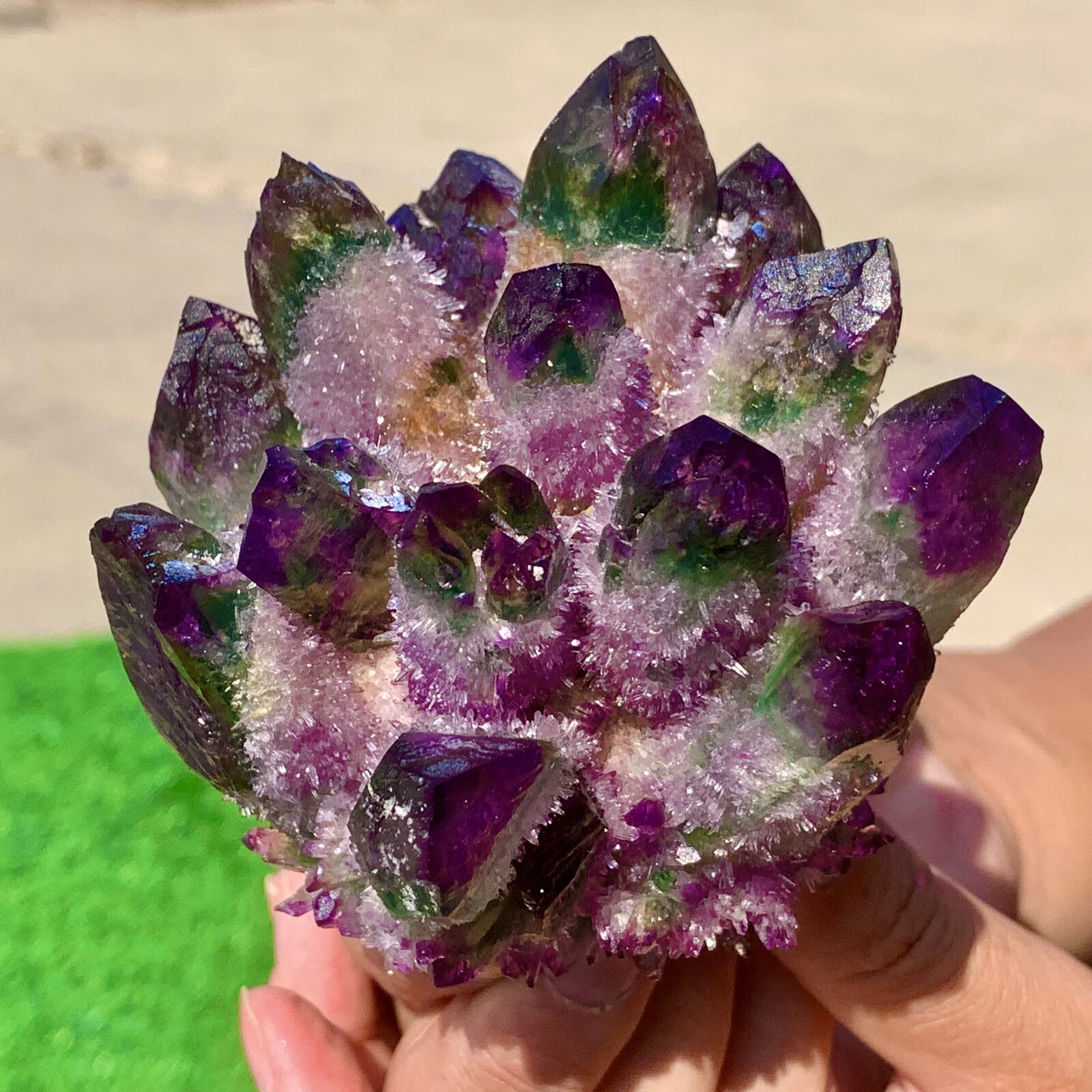 469G New find sky purple phantom quartz crystal cluster mineral sample