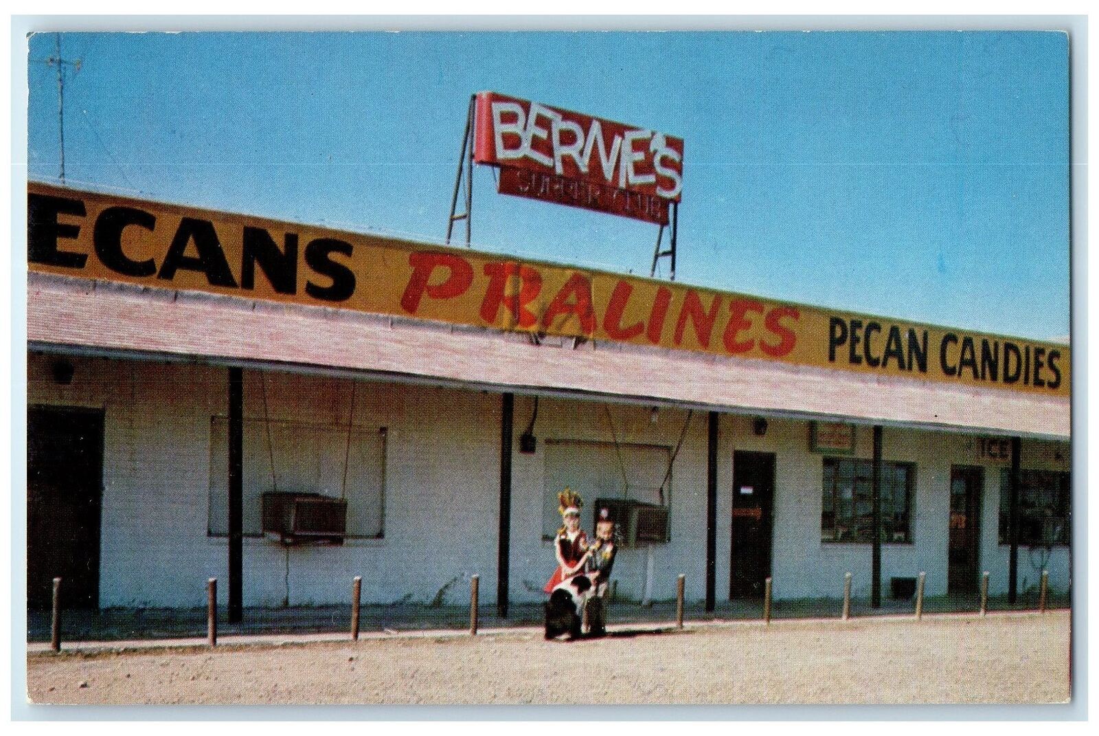 c1960s Bernie\'s Pecan And Gift Shop Roadside Adair Oklahoma OK Unposted Postcard