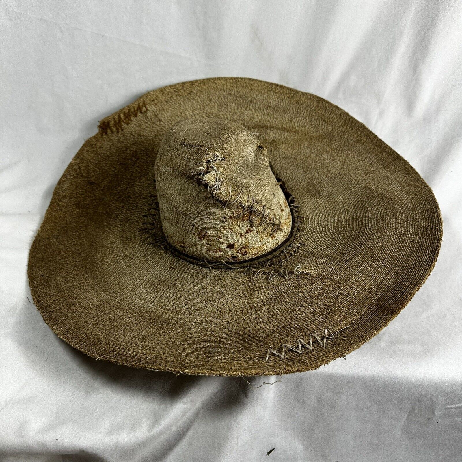 Antique Mexican Sombrero Hat Handmade Original Well Used Sonora