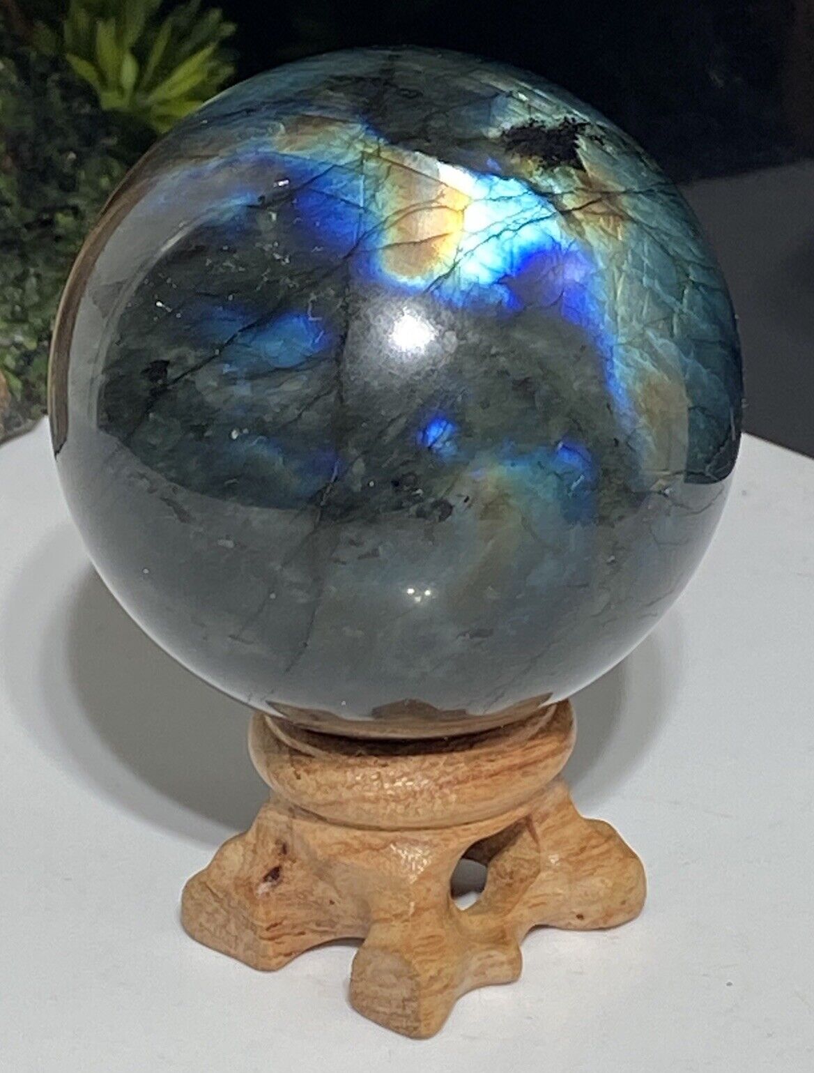 Large 60mm Rainbow Labradorite Super Colourful Quartz Crystal Ball Sphere 60mm