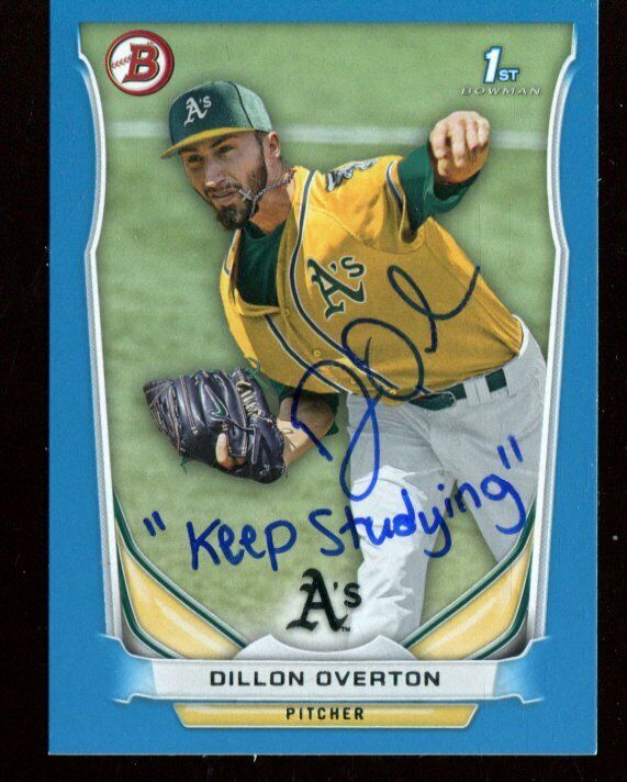 OAKLAND A\'S  mlb DILLON OVERTON words to kids SIGNED autograph 2337