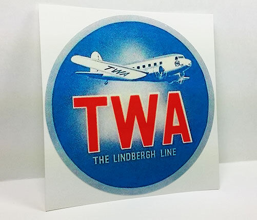 TWA Trans World Airlines Vintage Style Decal / Vinyl Sticker, Luggage Label