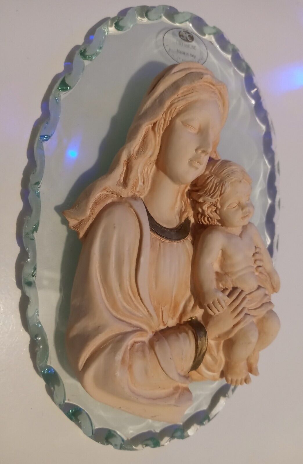 Baby Jesus with Mother Mary~3D~Diffusione Italy~Crystal & Alabaster 1950\'s-60\'s