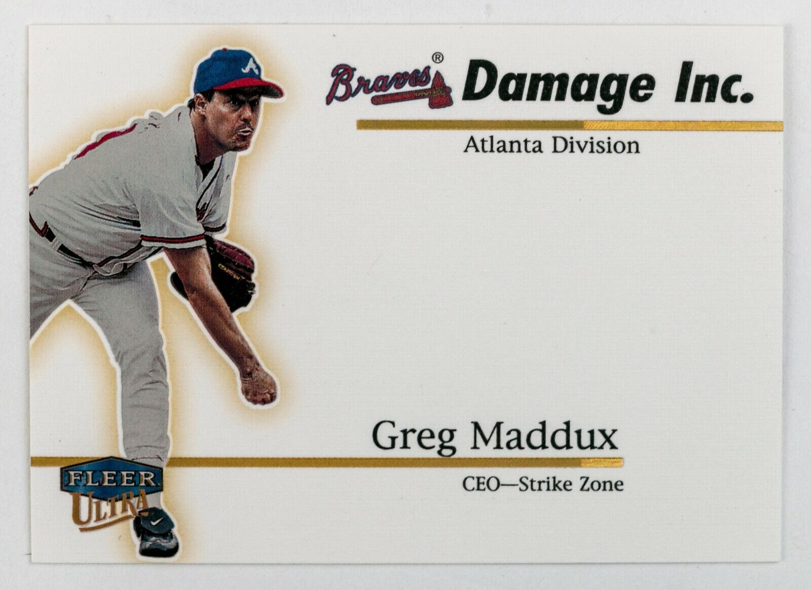 Greg Maddux #2DI (1999 Fleer Ultra) Damage Inc, Strike Zone, Atlanta Braves, HOF