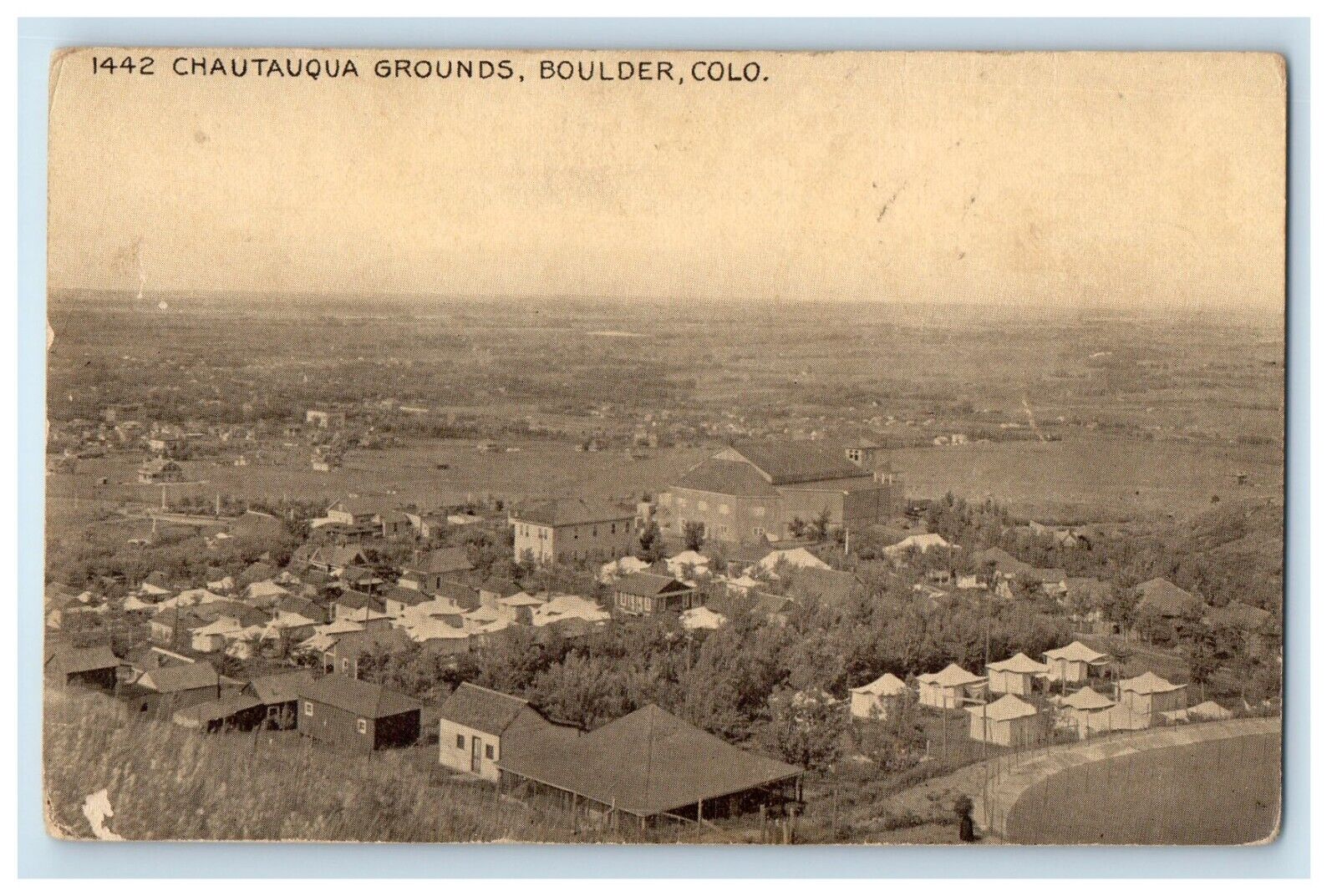 c1920\'s Bird\'s Eye View Chautauqua Grounds Boulder Colorado CO Vintage Postcard