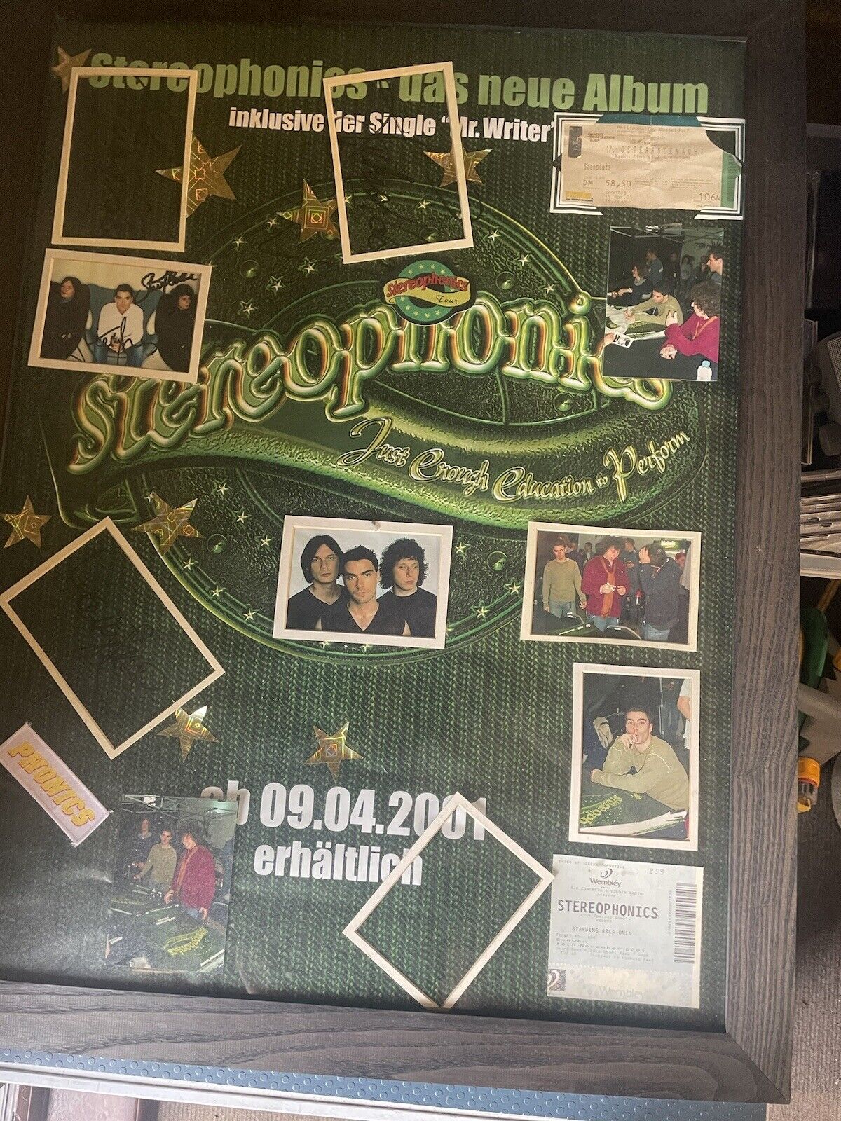 Stereophonics signed All Band members Poster in Düsseldorf 2001