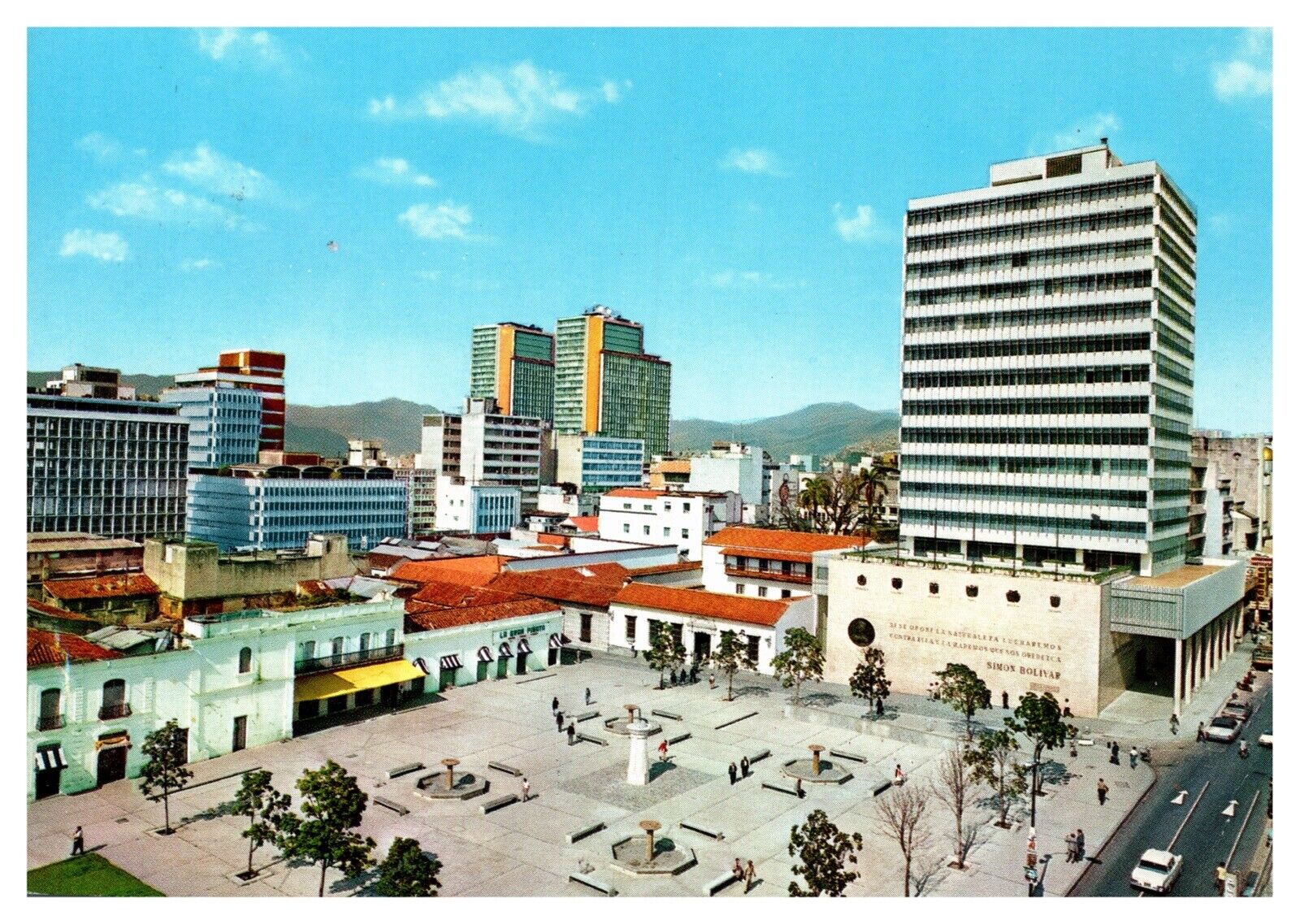 Caracas Venezuela City Wob Posted Buildings Wob Cancel Chrome Postcard