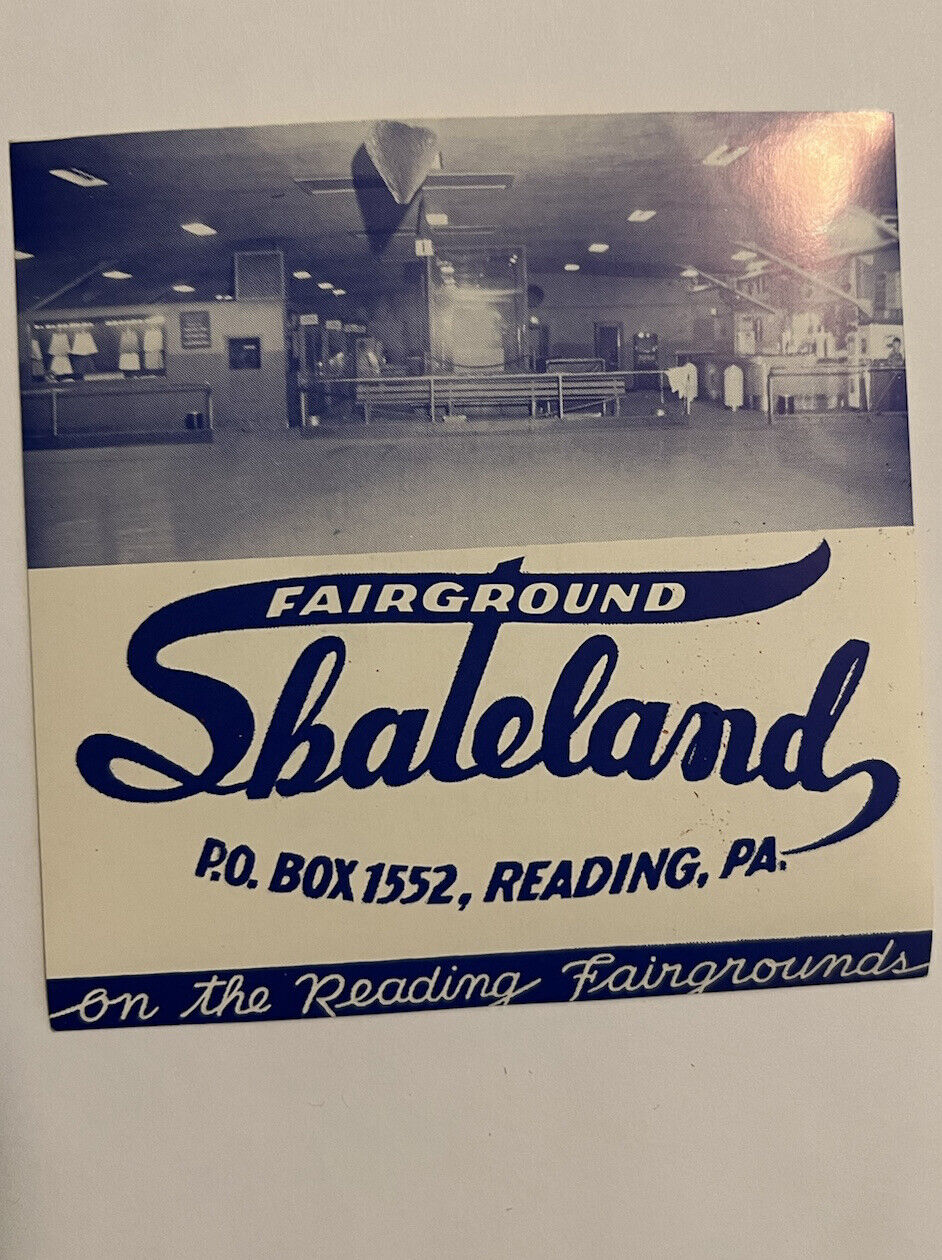 1930\'s-50\'s Skateland Fairground Reading Pa Label Roller Skating Rink Sticker