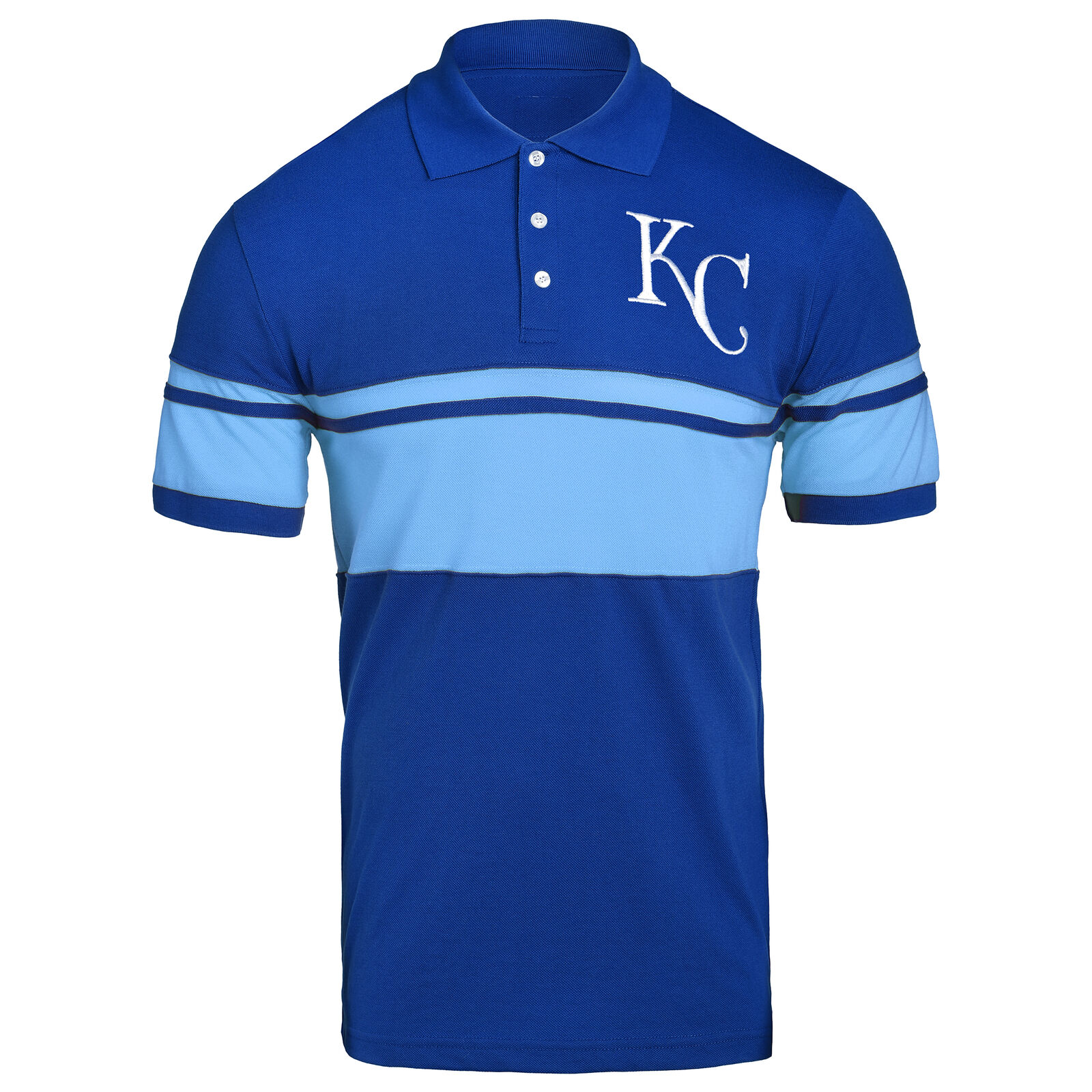 Forever Collectibles MLB Men\'s Kansas City Royals Cotton Stripe Polo