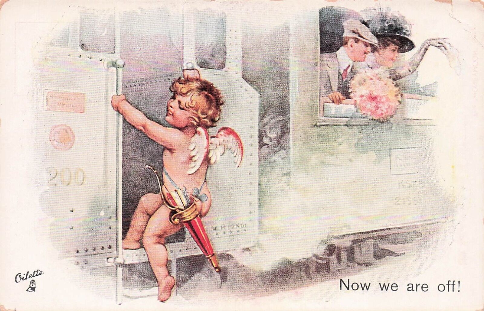 Postcard Vin (2) Love;Now We are off 8636,To My Fond Love P 1907(598)