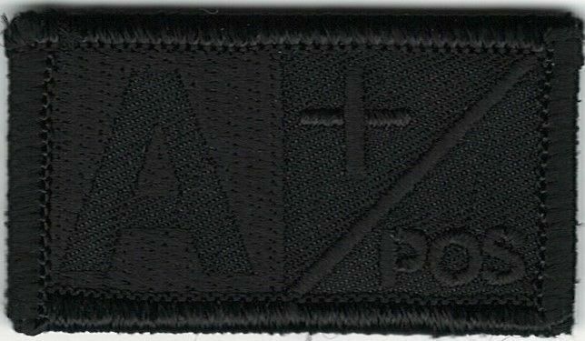 Black Black Medical Alert Blood Type A+ Positive Patch Fits For VELCRO® BRAND Lo