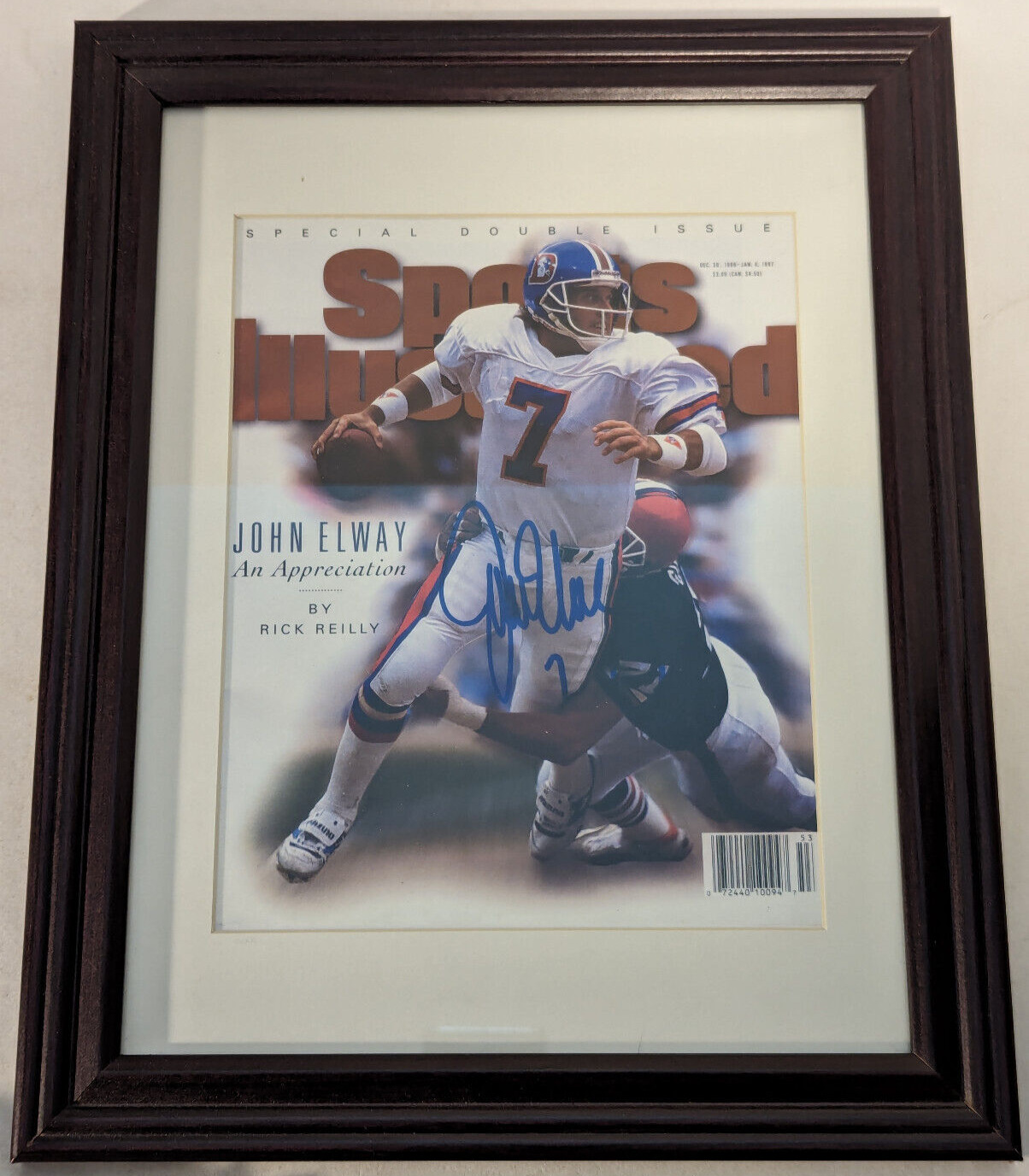 16x20 Framed John Elway - Denver Broncos SI Autograph Promo Print