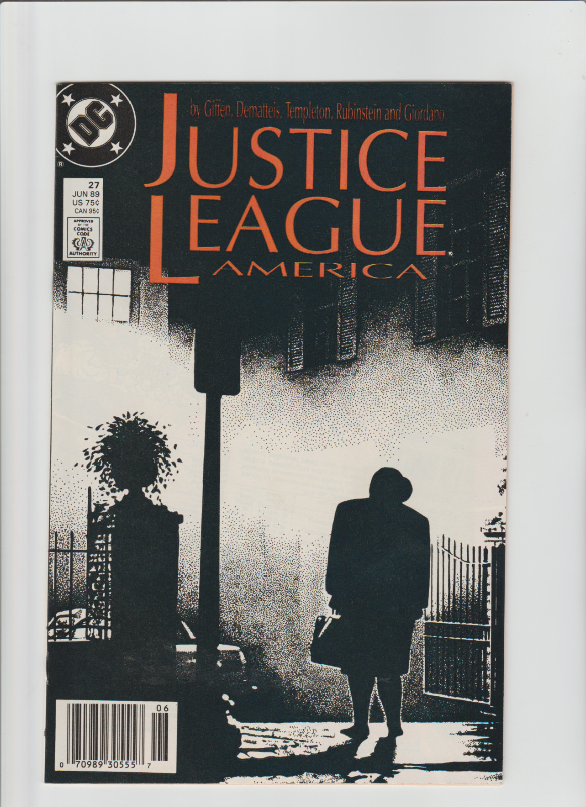 Justice League America #27 1989 NEWSSTAND HTF Exorcist MOVIE POSTER Homage Cover