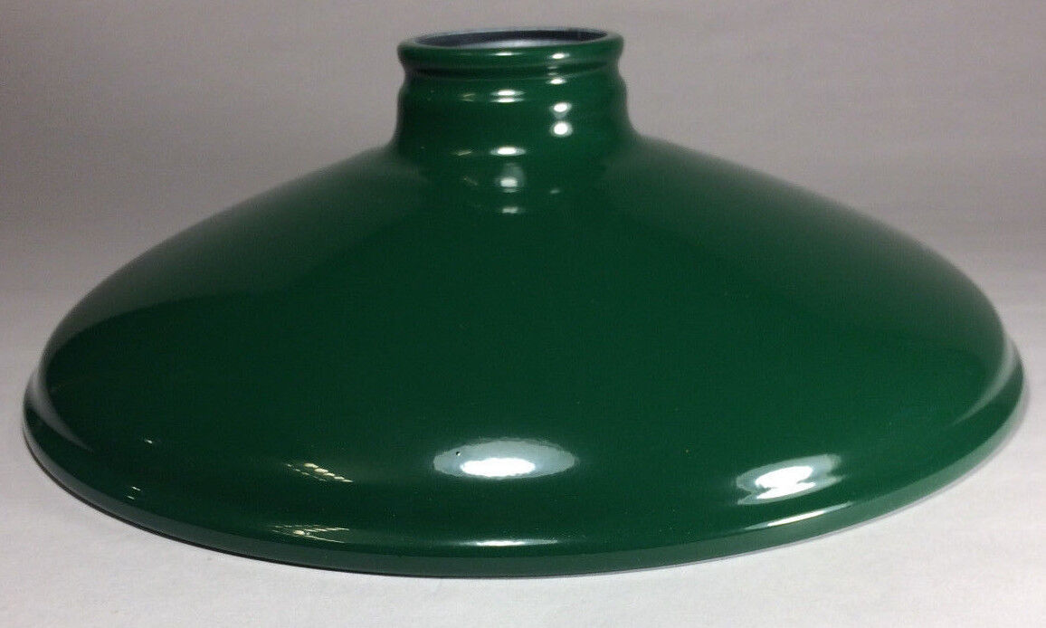 Metal Cone Lamp Light Shade Pendant 2.25 X 10 Green Porcelain Industrial Style
