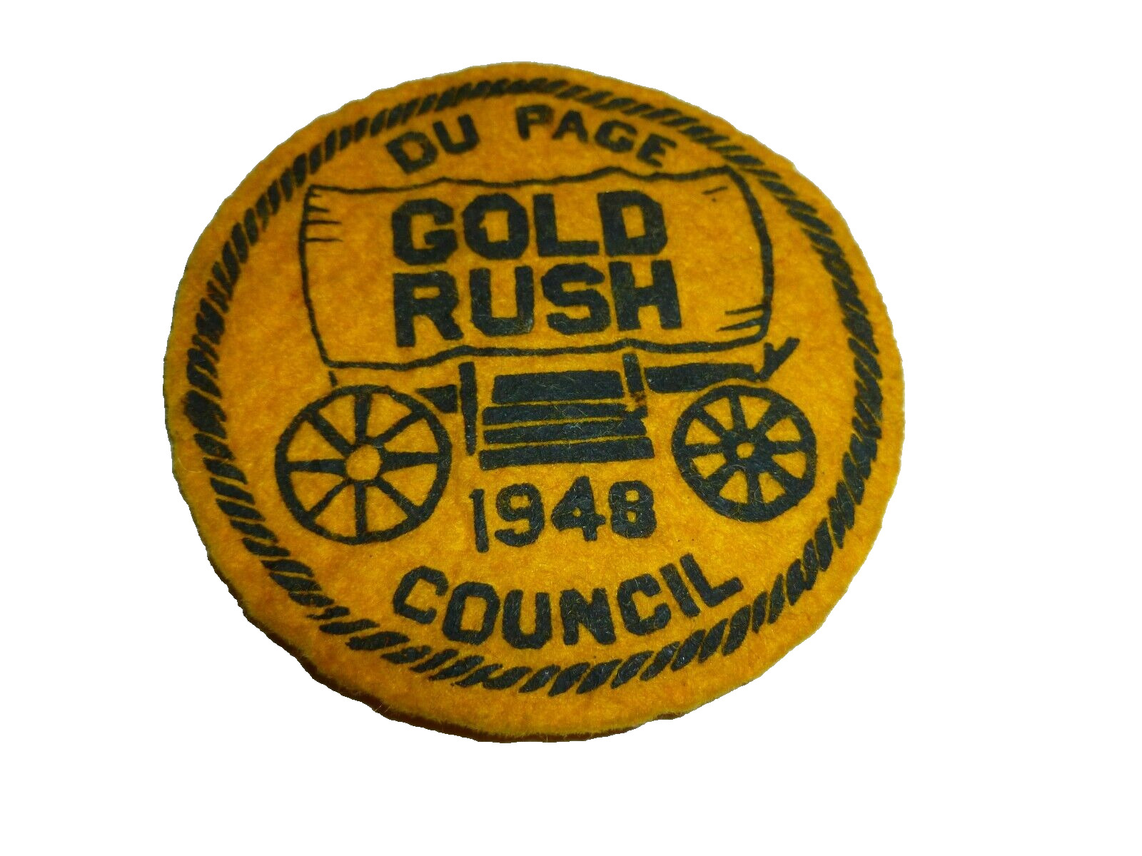 Vintage Du Page Council Patch 1948 Gold Rush BSA Boy Scouts FELT