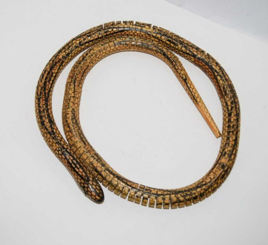 Vintage Flexible Wooden Snake Sculpture