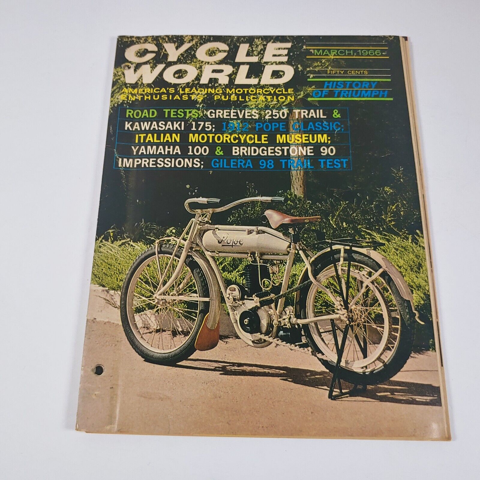 Cycle World Magazine March 1966 1912 Pope Classic On Cover