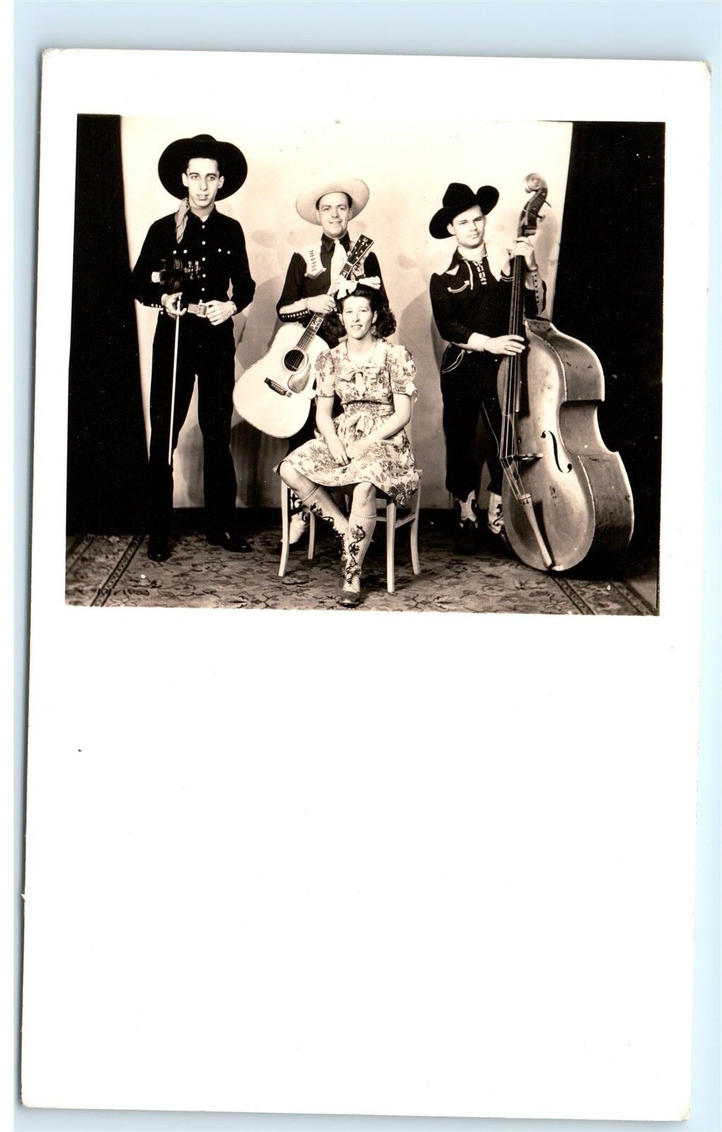 1930s Ken Mackenzie Country Music Band Pioneer Maine Vintage Photo Postcard B73