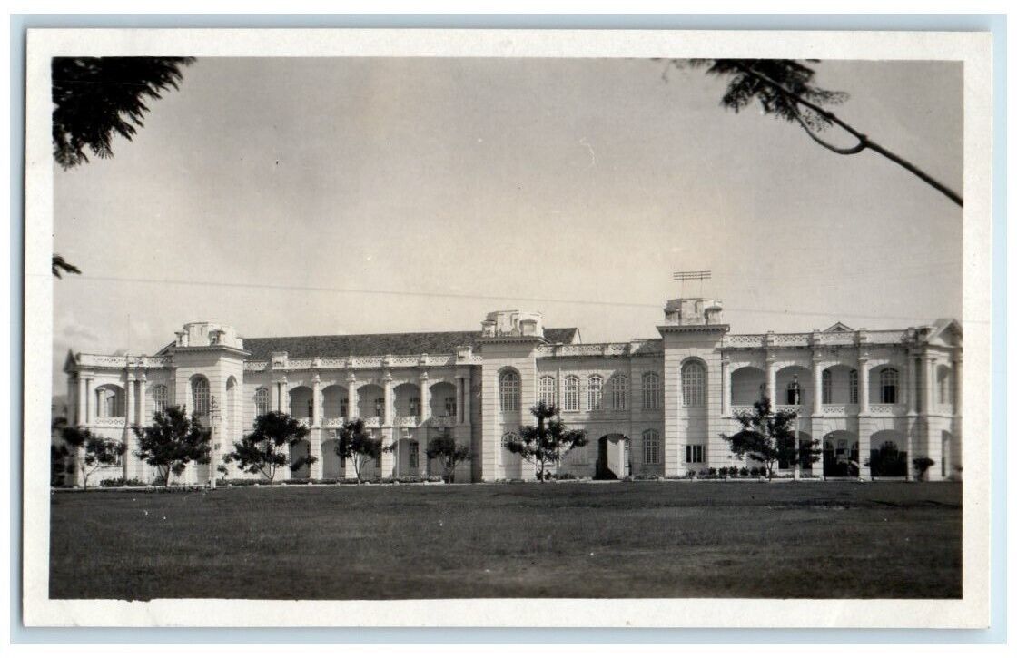 c1930's Town Hall Building View Ipoh Malaysia RPPC Photo Unposted Postcard