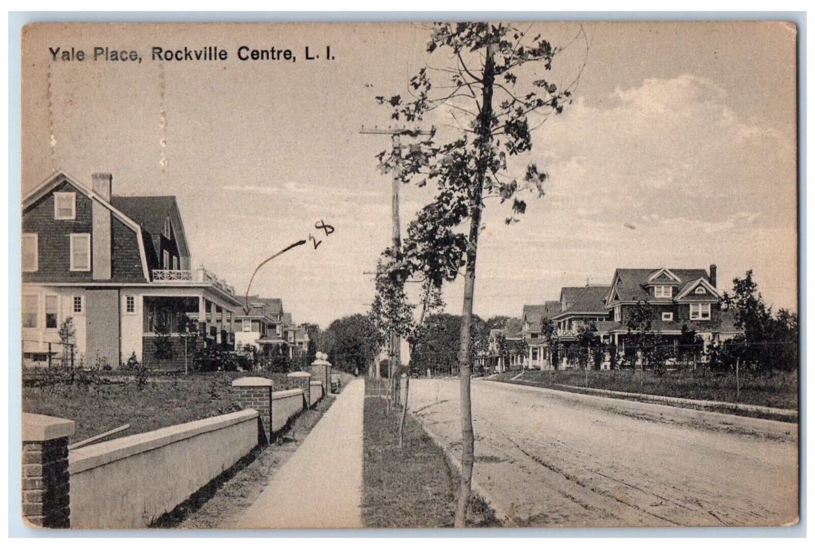 c1910\'s Yale Place Houses Rockville Centre Long Island New York NY Postcard