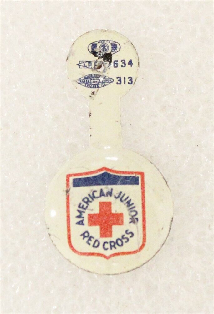 Red Cross: Junior Red Cross WWII era, 17mm (fold tab button)