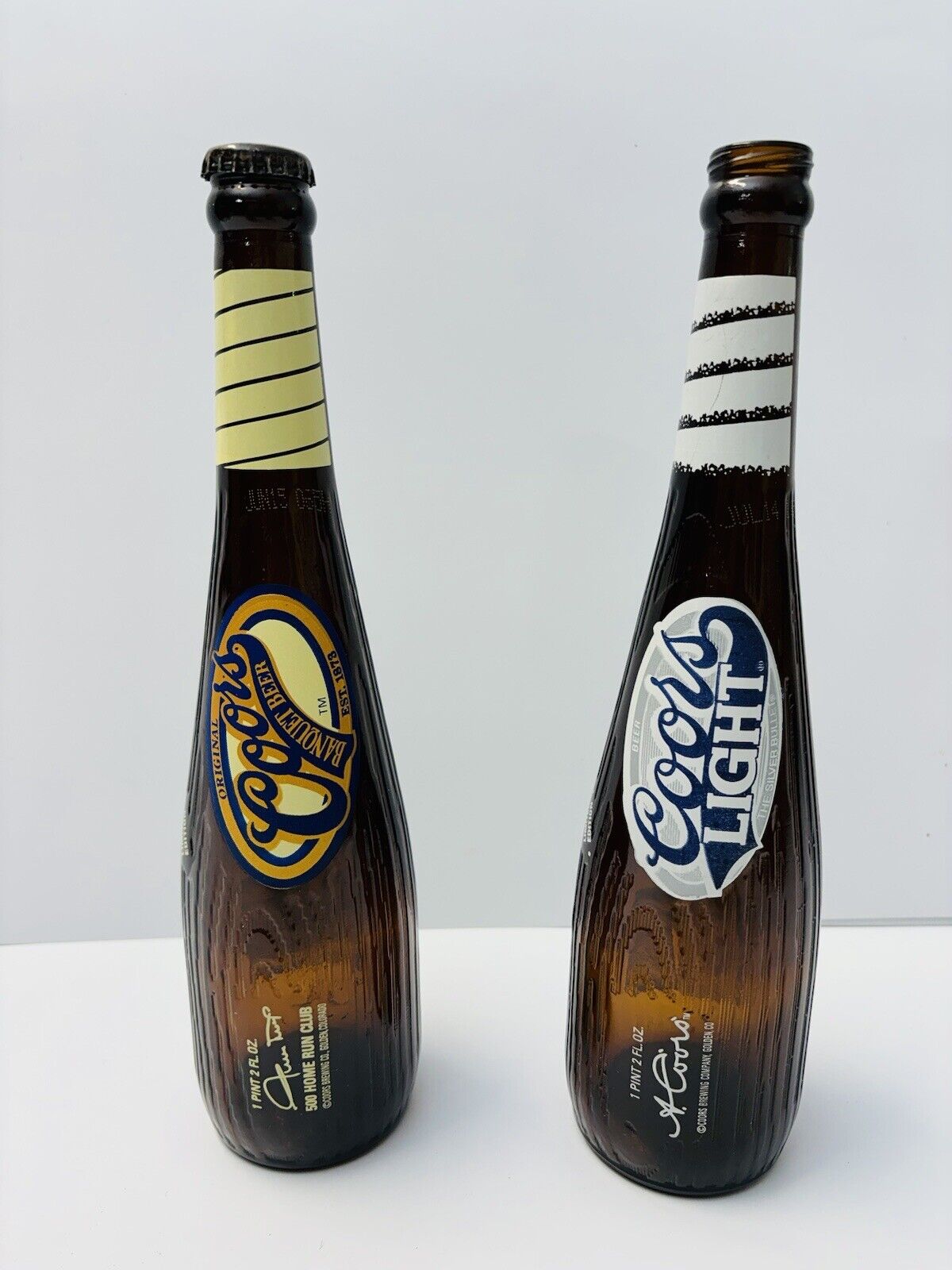 Coors Light Baseball Bat Bottles 500 Home Run Club Reggie Jackson & Ernie Banks
