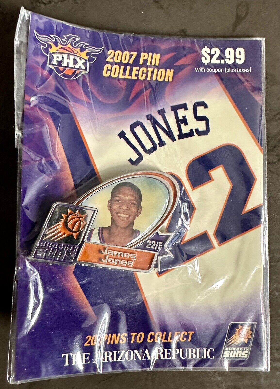 NBA Phoenix Suns | 2007 Collectors Pin | Player James Jones #22 | Activa