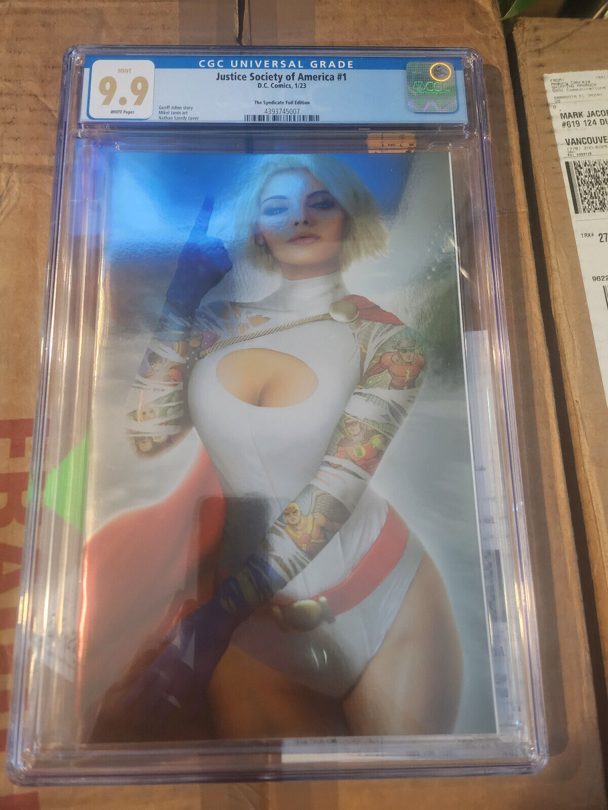 JUSTICE SOCIETY OF AMERICA #1 (2023)🔥🔑RARE🔥CGC 9.9 SZERDY VIRGIN FOIL COVER