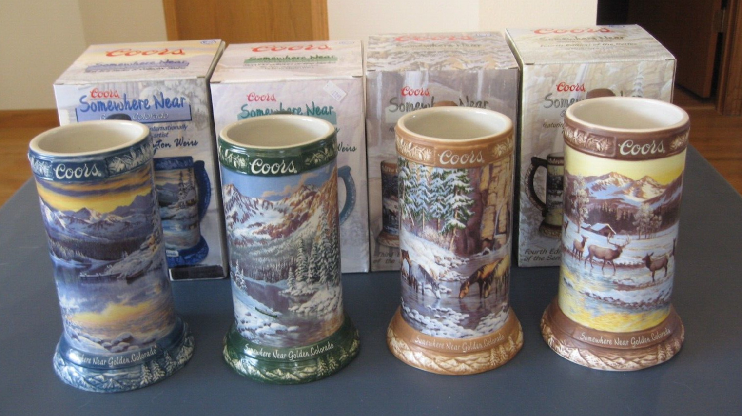 2003, 2004, 2005 & 2006 Coors Beer Steins Somewhere Near Golden CO Collection