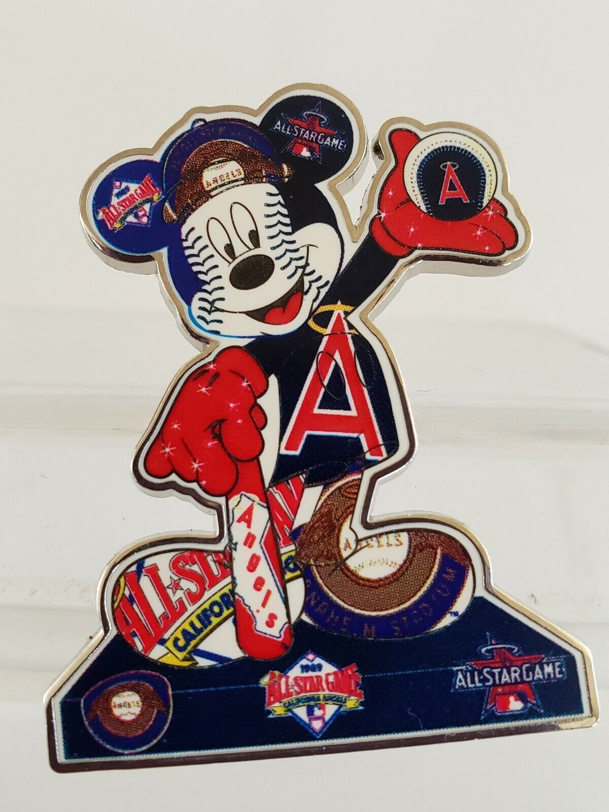 MLB  2010 ALL STAR GAME ANGELS MICKEY MOUSE STATUE ASG RETIRED PIN-FREE SHPG 