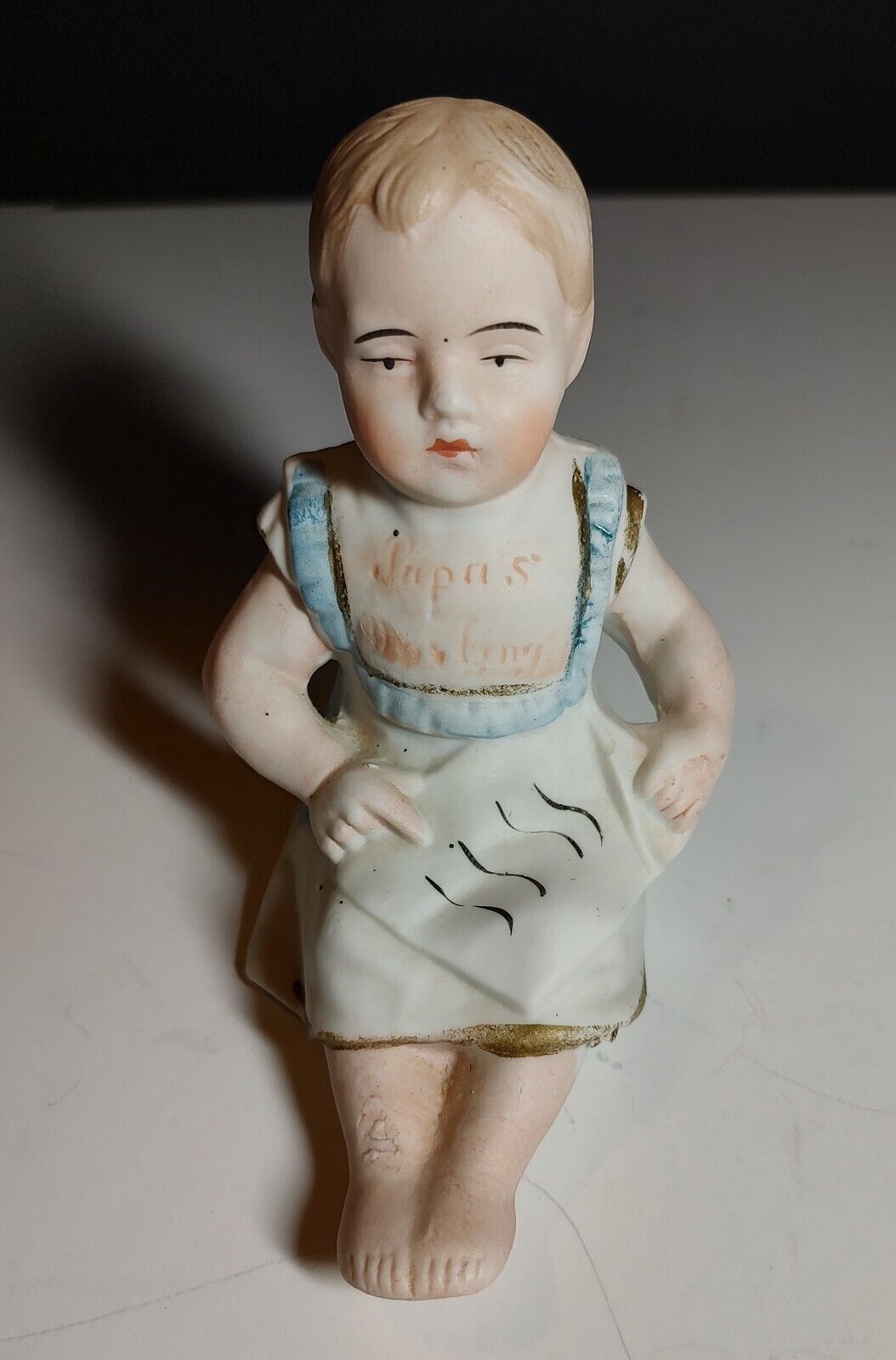 Antique German Hand Painted Piano Baby Papas Darling Figurine