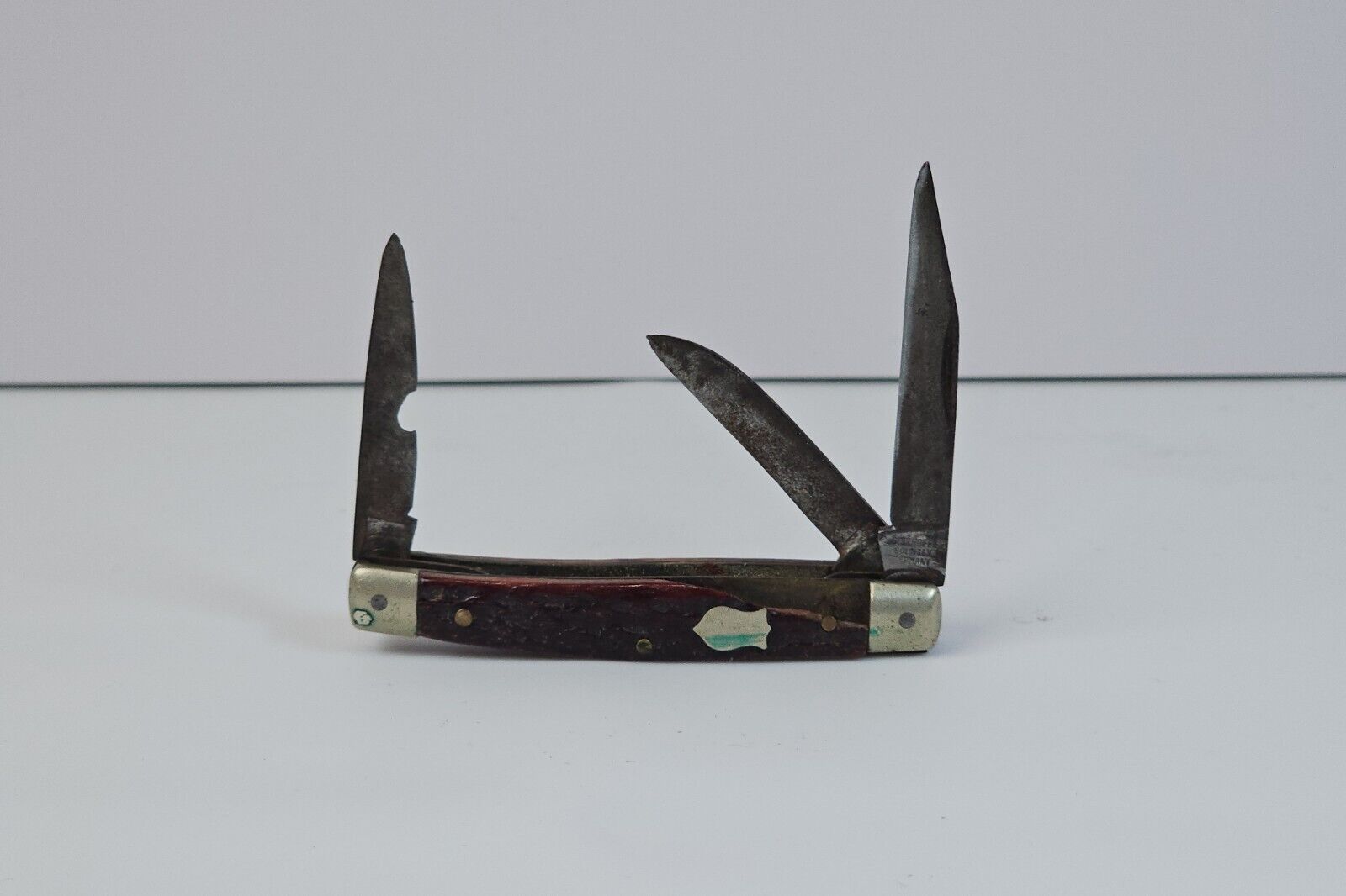 Vintage Germany Gebr Hoppe Solingen Three Blade Stockman Pocket Knife 