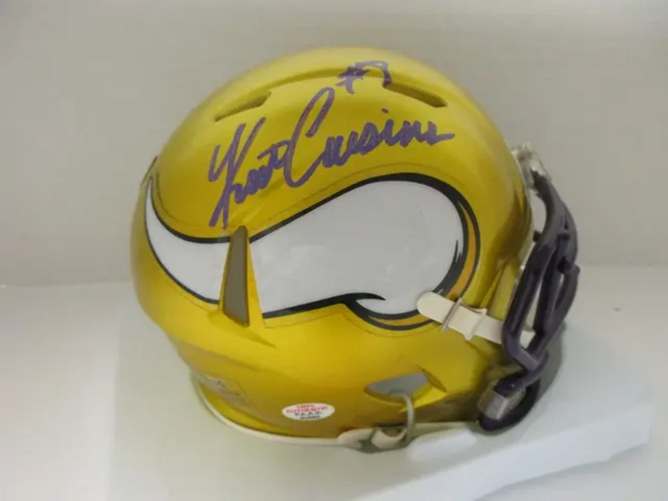 Kirk Cousins of the Minnesota Vikings signed autographed mini football helmet PA