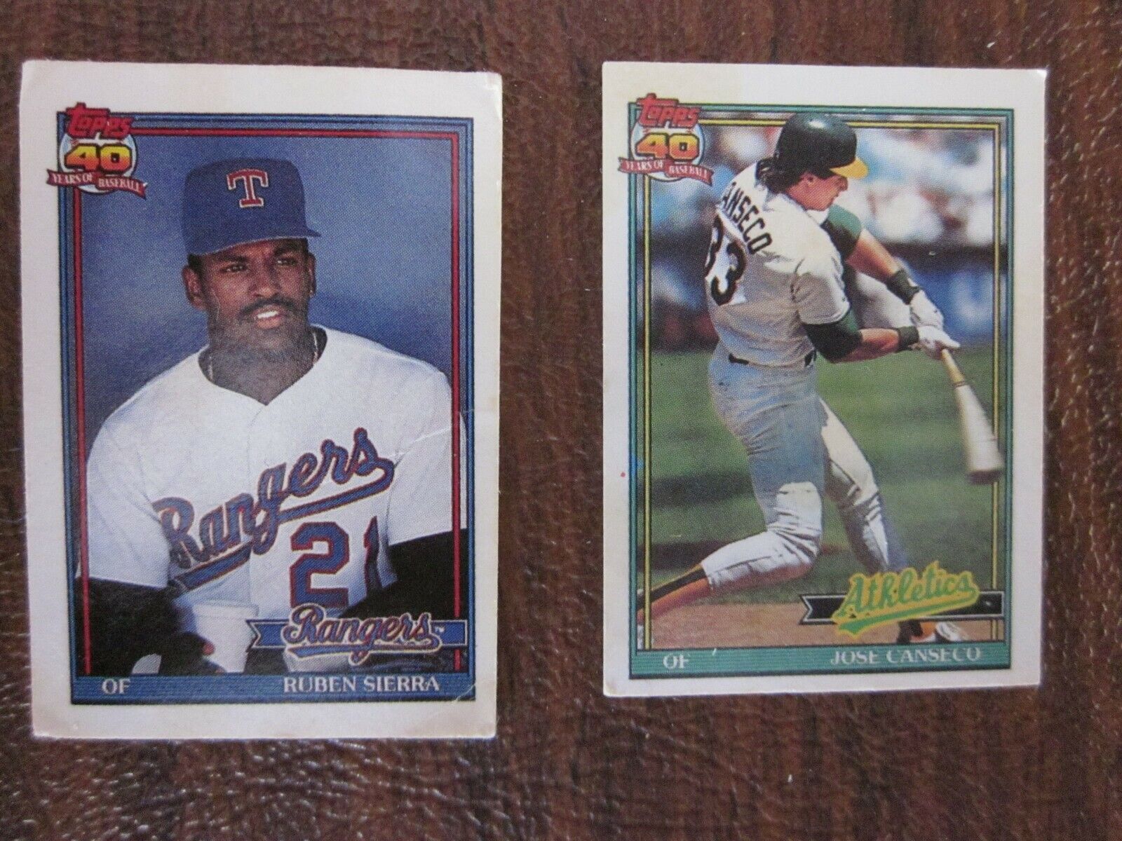 1991 Topps Minis Lot of 2 Jose Canseco and Ruben Sierra