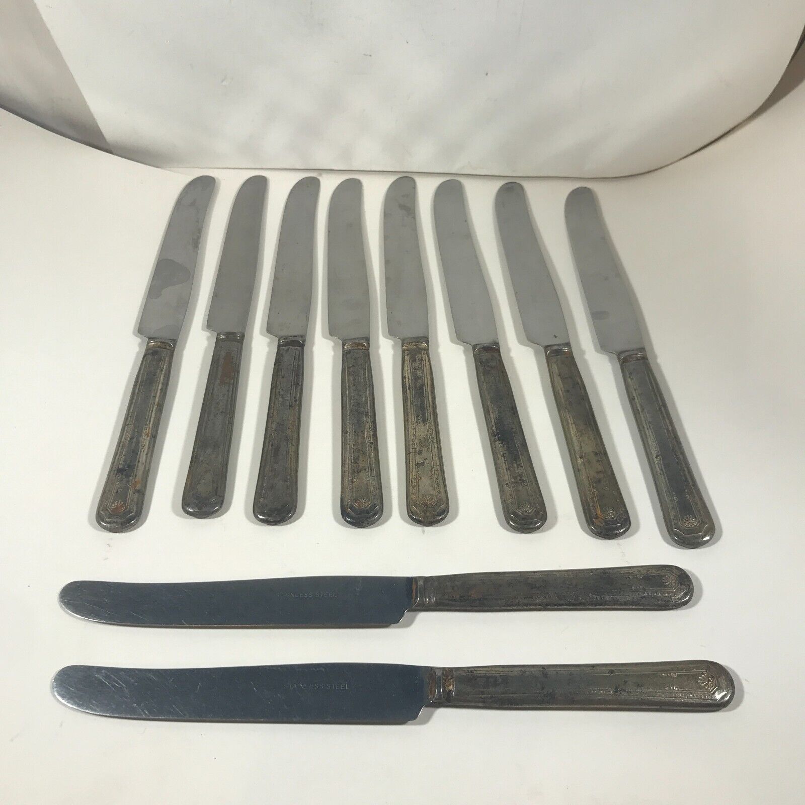 Set of 10 Vintage PERMA BRITE Knives Flatware