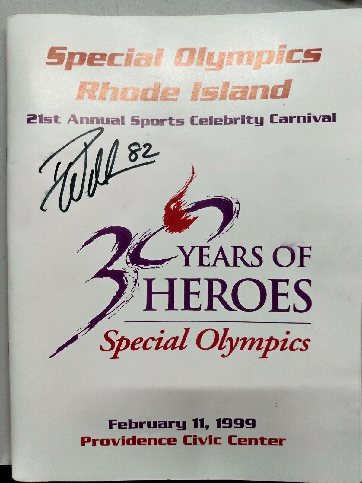 1999 Special Olympics RI Book w/15 Autographs Tony Atlas WWE / Joe Morgan ECT