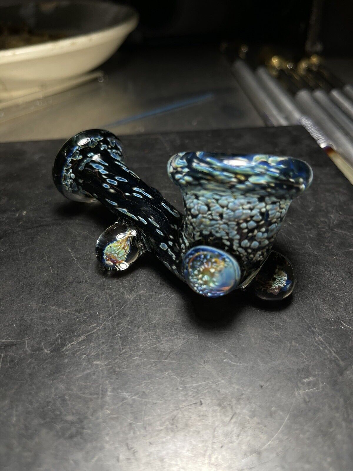 Space Theme Sherlock Hand Pipe “comets” Super Thick