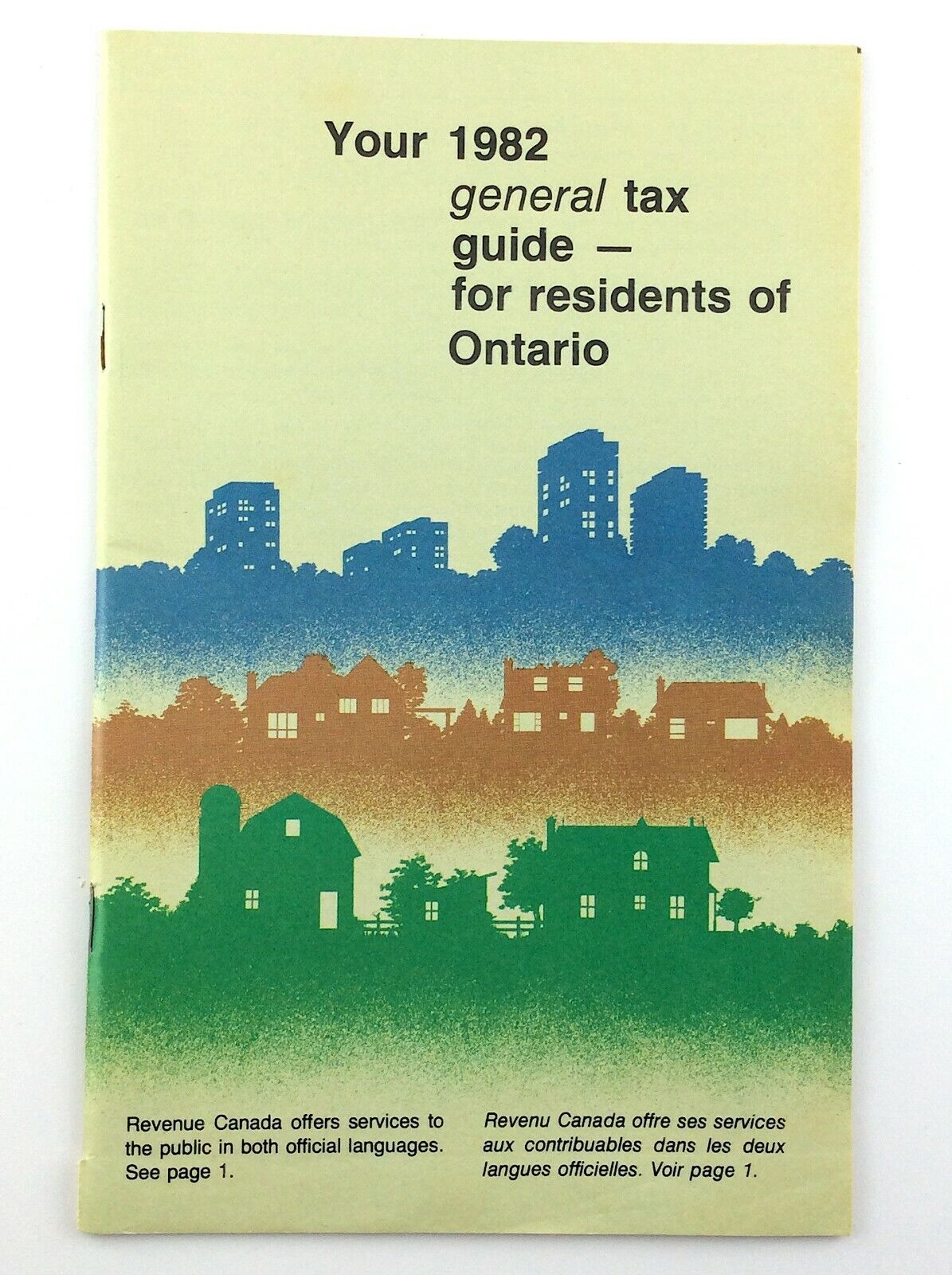 Vintage 1982 General Tax Guide For Residents Of Ontario Canada Booklet Q626