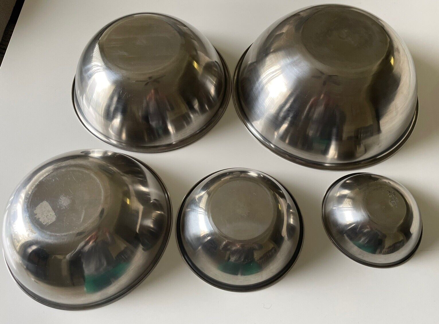 Vintage Cooktime Cookware by Ken Carter Stainless Steel Mixing Bowl Set Of 5