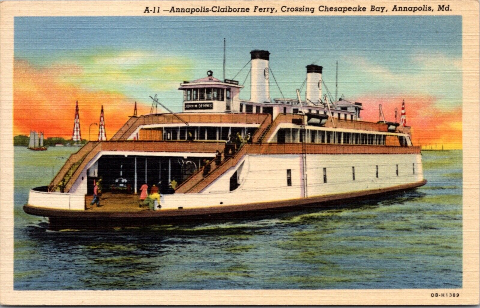 Linen PC Annapolis-Claiborne Ferry Crossing Chesapeake Bay Annapolis, Maryland