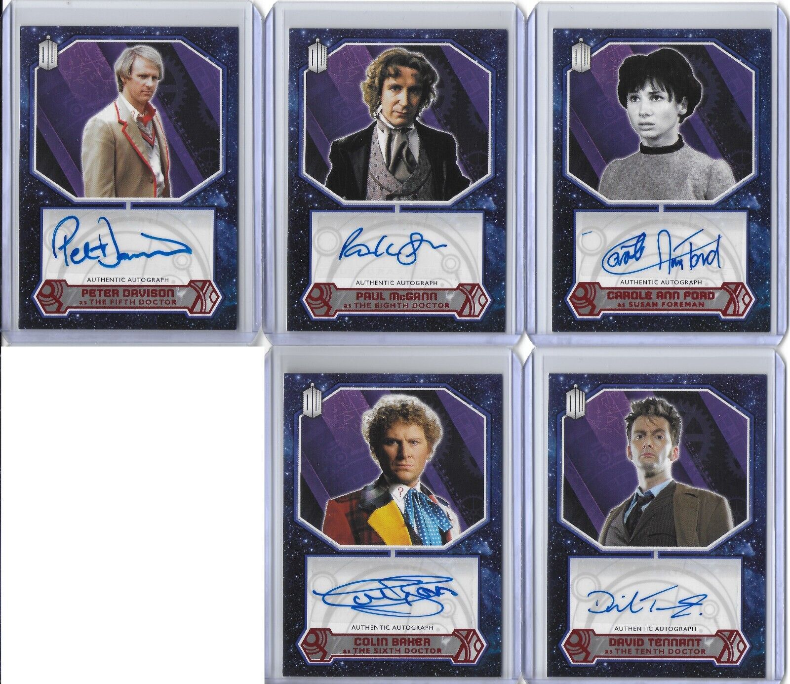 2015 Topps BBC Dr Doctor Who Autograph Cards - Blue #/50, Purple #/25, Red #/10
